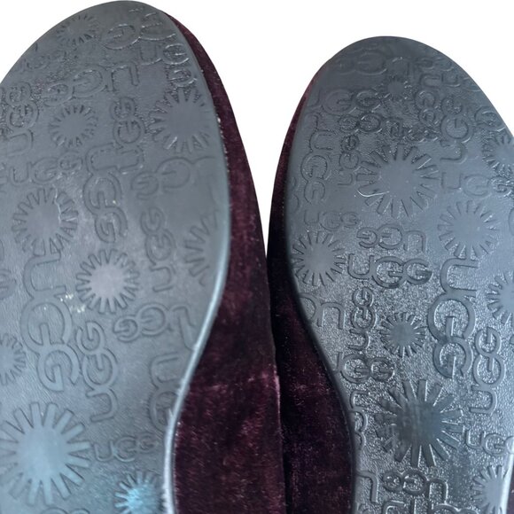 UGG Australia ALLOWAY Chocolate Brown Suede Shearling Fur Slippers Woman's 9 - Picture 12 of 15